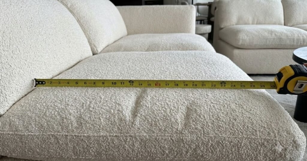 2 Seat Cloud Couch: Does It Really Fit Small Rooms? 2 seat cloud couch depth measurement in small living room