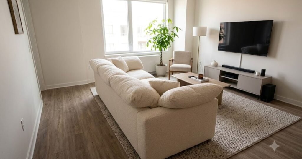 3 Seat Cloud Couch: Perfect Fit or Too Small? 3 seat cloud couch arranged in a small living room layout
