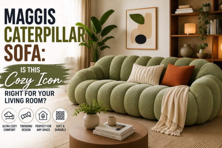 maggis caterpillar sofa in a modern living room featuring a cozy modular design with soft curved seating and contemporary home decor.