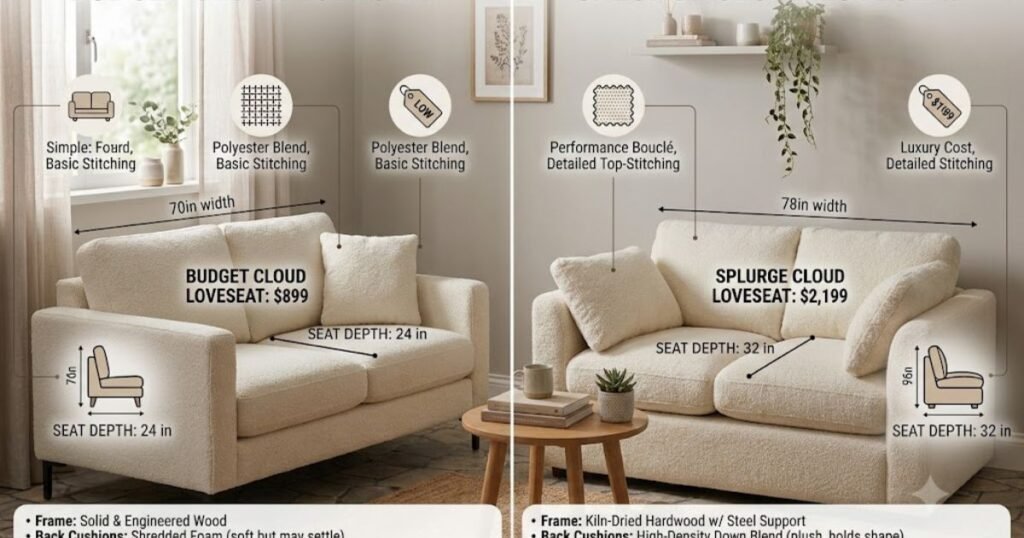 Loveseat Cloud Couch: Is It Worth It for a Small Space? best budget friendly and splurge options