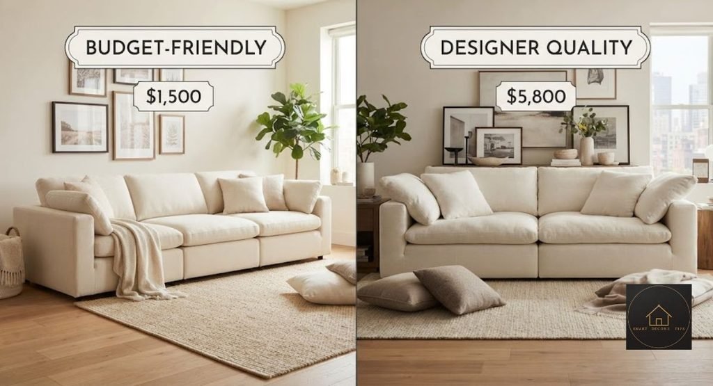 What Is a Cloud Sofa? The Deep, Squishy Couch Everyone's Talking About Budget cloud sofa next to a designer cloud sofa