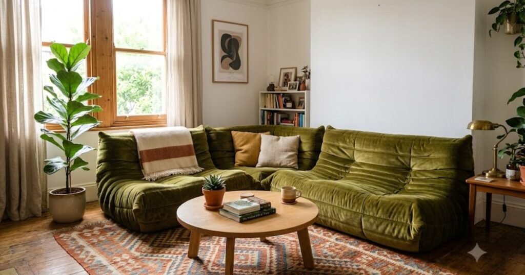 Caterpillar Sofa: Guide Prices From $70 to $9,000 caterpillar sofa in small living room