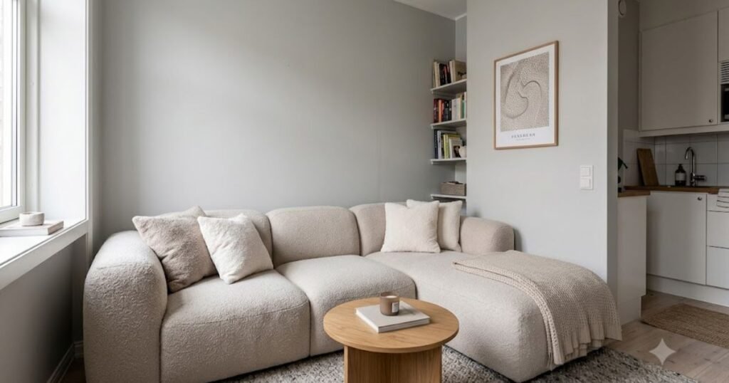 cloud corner sofa in a small apartment living room