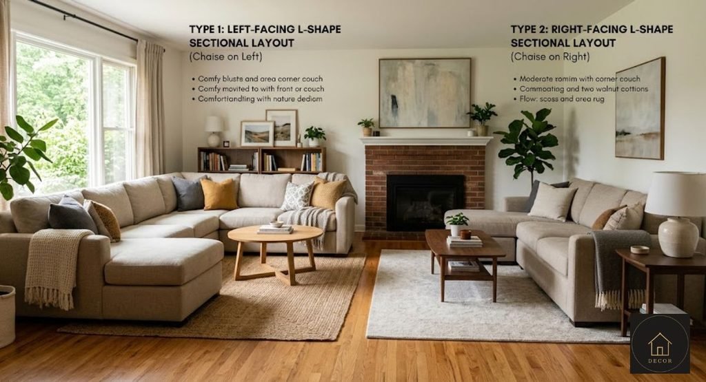 different corner sectional couch layouts including l shaped and u shaped sofas