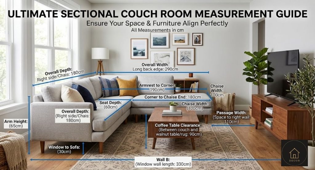 how to measure room space before buying a corner sectional couch