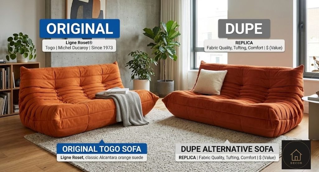 Togo Sofa Guide: Price, Comfort & Buying Tips original ligne roset togo sofa compared with affordable togo sofa dupes