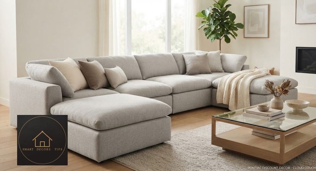 Pontiac Discount Decor white cloud couch sectional