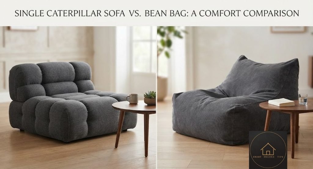 single caterpillar sofa vs bean bag chair comparison