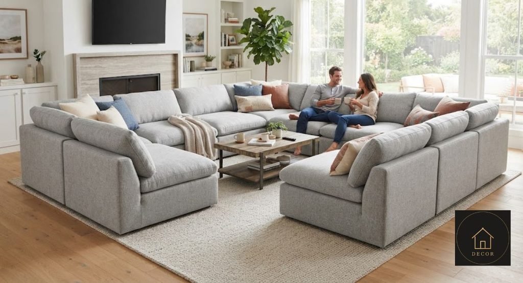 U Shape Cloud Couch: Sizes, Prices & Best Fits u shaped cloud sectional construction comparison from foam to feather down