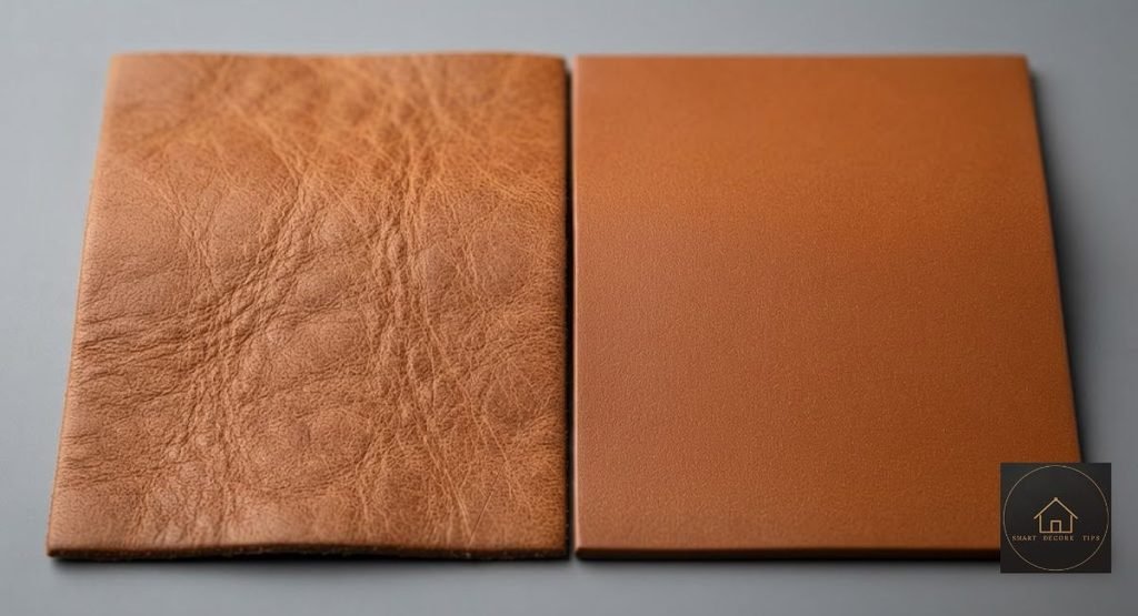 Leather Sofa Care Guide: A Schedule That Stops Cracking Close-up of aniline and pigmented leather swatches side by side
