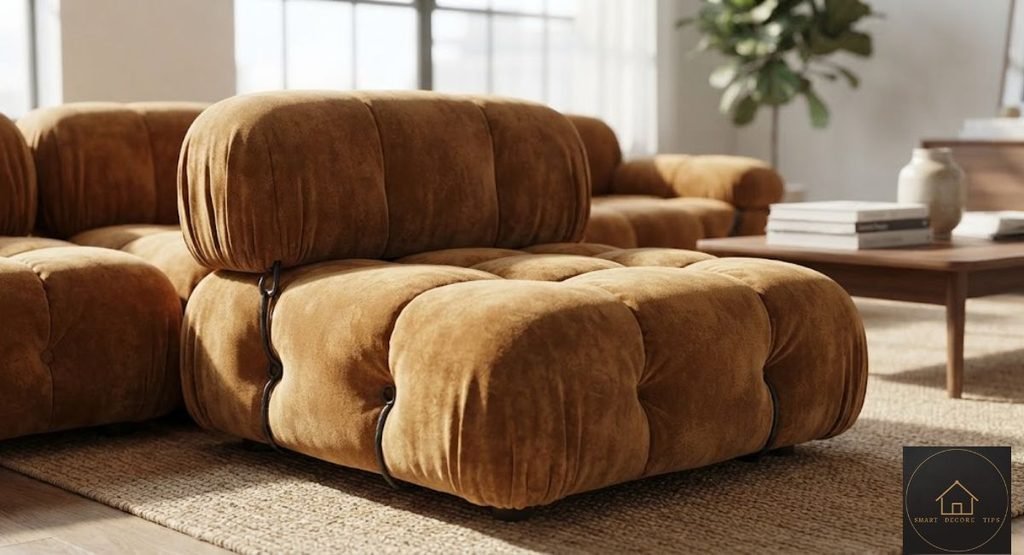 Bellini Couch vs. Cloud Couch: 7 Differences Before You Buy Bellini couch Camaleonda module with brass-ring tufting
