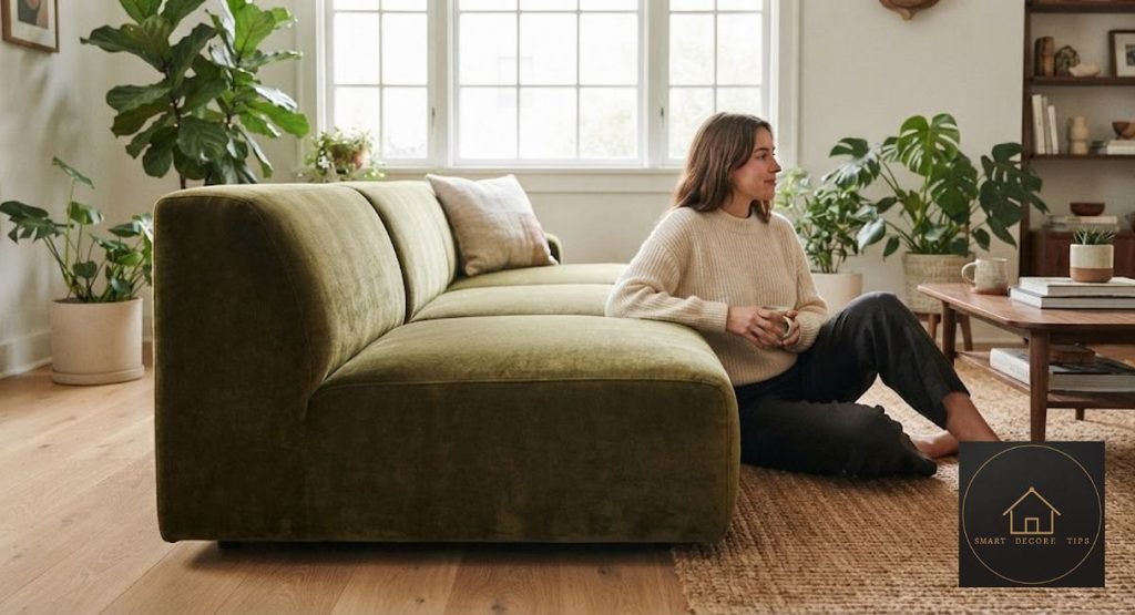Is a Bellini Couch Comfortable? Real Seat Height Numbers Bellini couch dupe showing low seat height and cable connectors