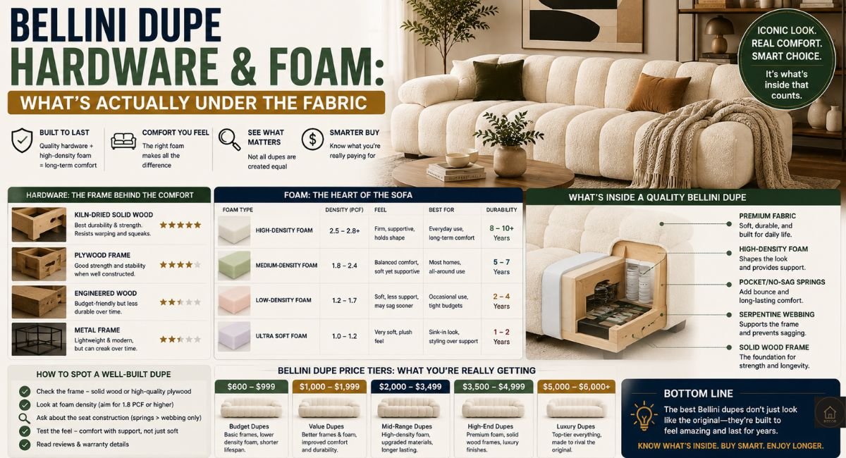 bellini dupe hardware and foam