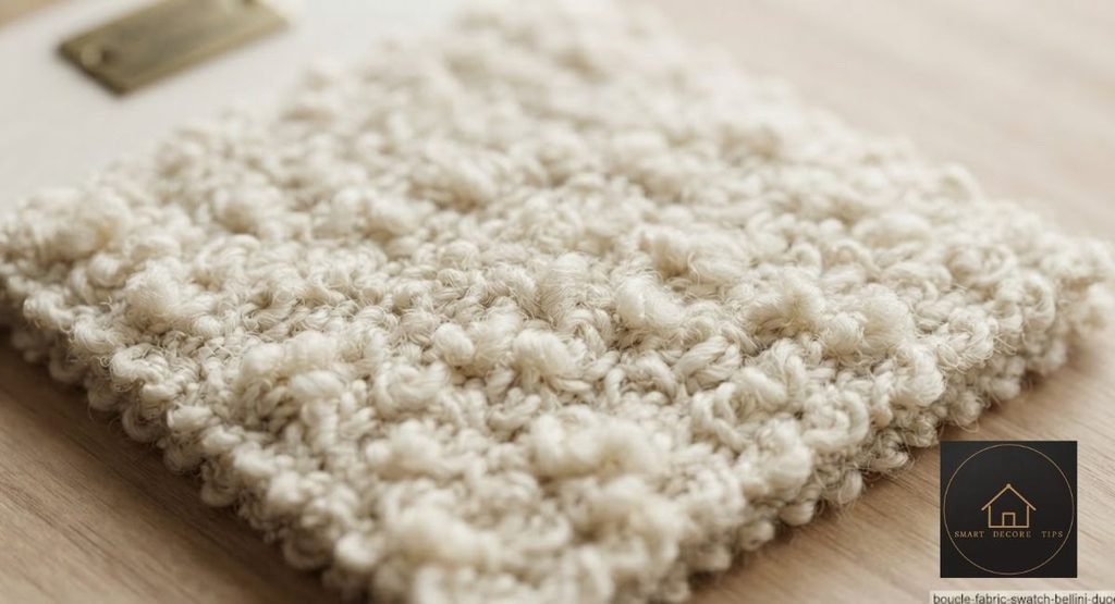 Best Fabric for a Bellini Couch Dupe: 5 Options Ranked by Household Fit bouclé fabric swatch used on Bellini couch dupes