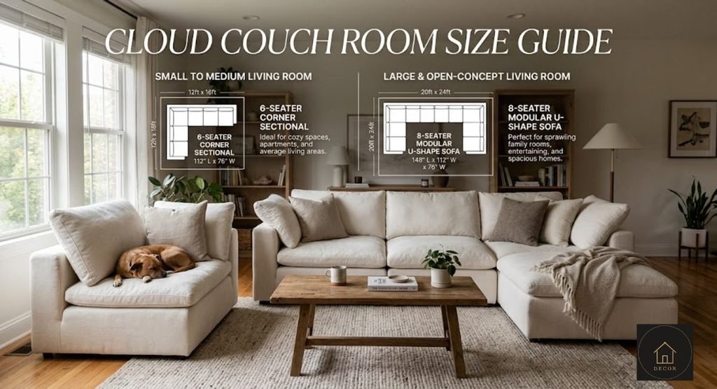 Cloud Couch Dimensions Guide: What Size Fits Your Room? cloud couch size guide for small medium and large living rooms