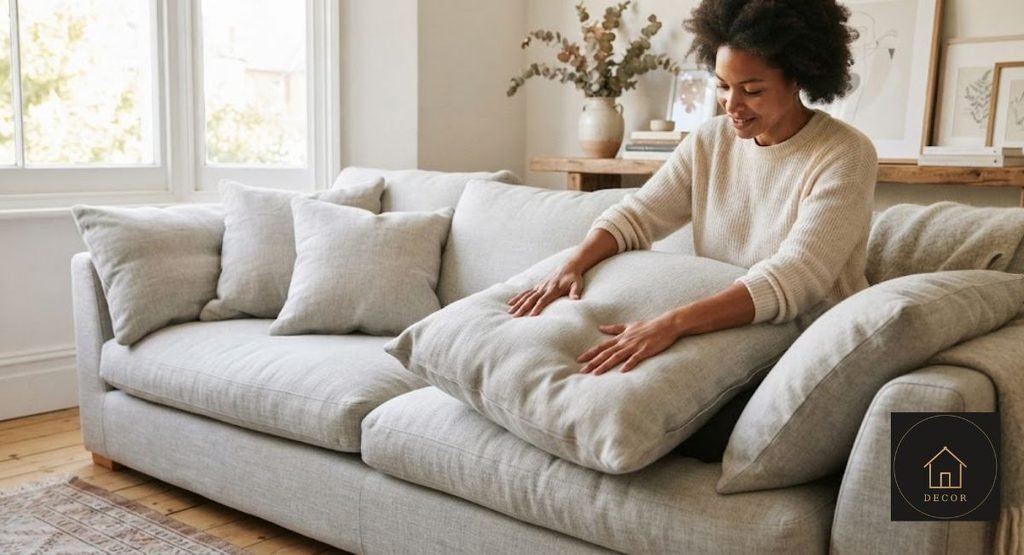 Cloud Sofa Cushion Fluffing: Fix Flat Cushions cloud sofa cushion fill types showing down fiber wrapped foam and solid foam
