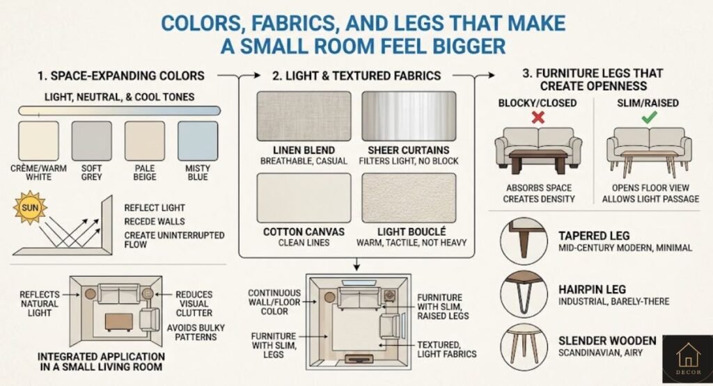 Best Couches for Small Apartments: 4 Types That Actually Fit colors fabrics and legs that make a small room feel bigger