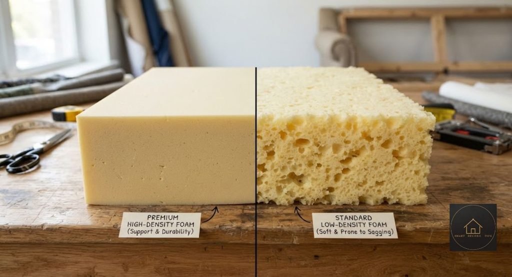 foam density difference between general and custom couches