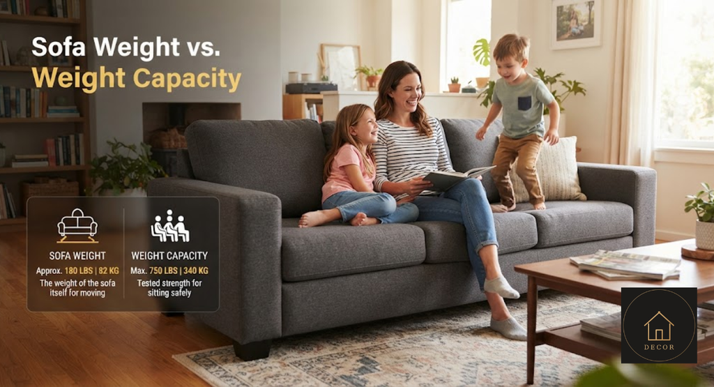 difference between cloud couch product weight and seating weight capacity