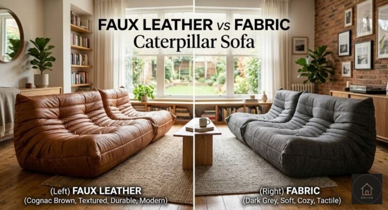 faux leather vs fabric caterpillar sofa