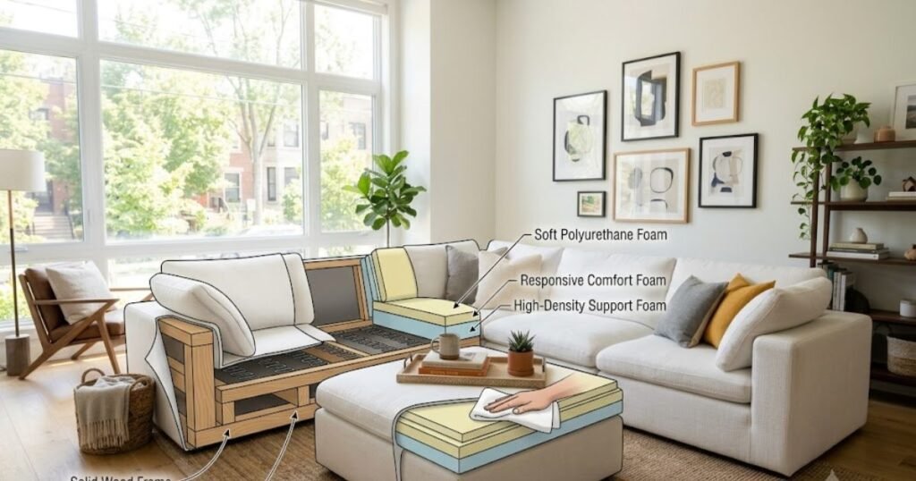 general couch frame and cushion quality