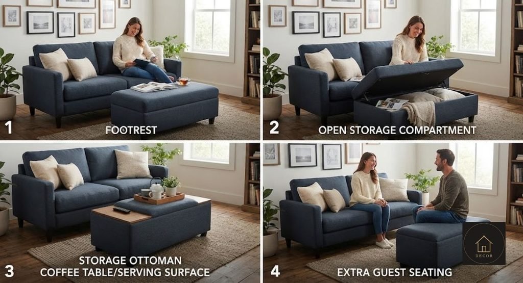 Modular Loveseat with Ottoman: Is It Worth It? loveseat ottoman used as chaise footrest storage and extra seating