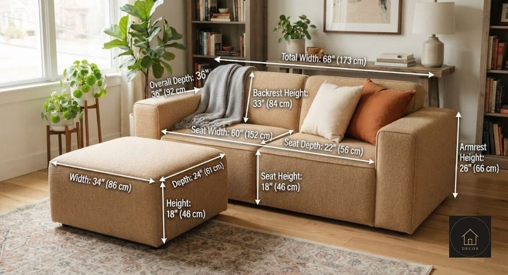 Modular Loveseat with Ottoman: Is It Worth It? modular loveseat and ottoman measurement guide for width height and lounge depth