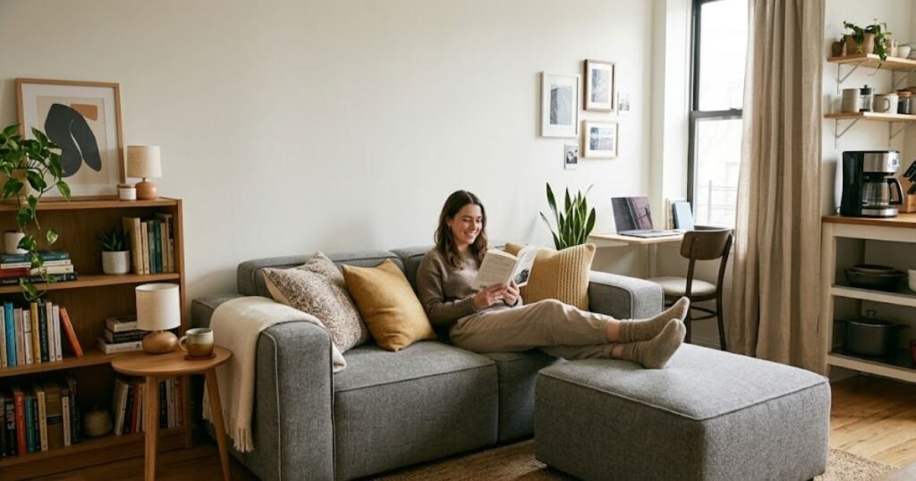 Modular Loveseat with Ottoman: Is It Worth the Extra Piece? modular loveseat with ottoman in a small apartment living room