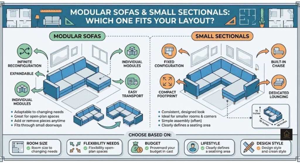 Best Couches for Small Apartments: 4 Types That Actually Fit modular sofas and small sectionals which one fits your layout