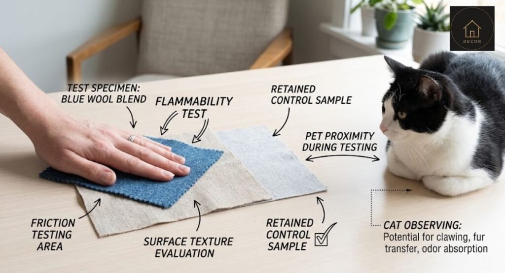 Best Fabric for Pet-Friendly Loveseat: 5 That Hold Up testing pet friendly loveseat fabric swatch
