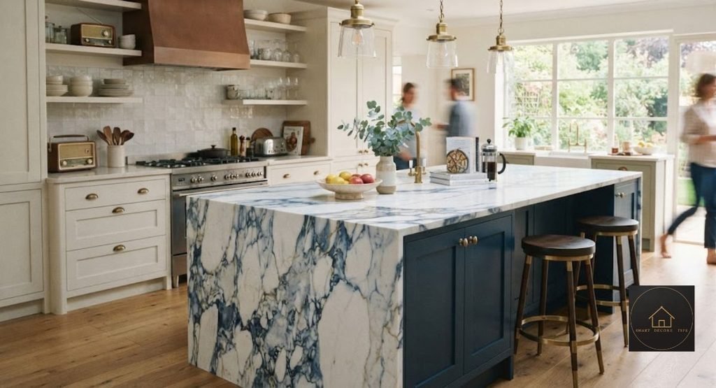 Kitchen Countertop Trends 2026: 9 To Try, 4 To Skip blue kitchen countertop trend 2026