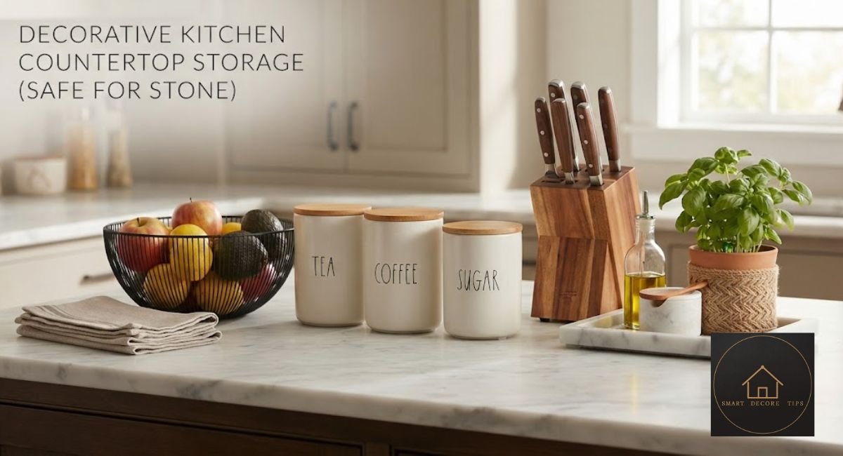 decorative kitchen countertop storage