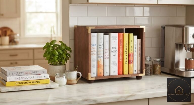 kitchen counter bookshelf