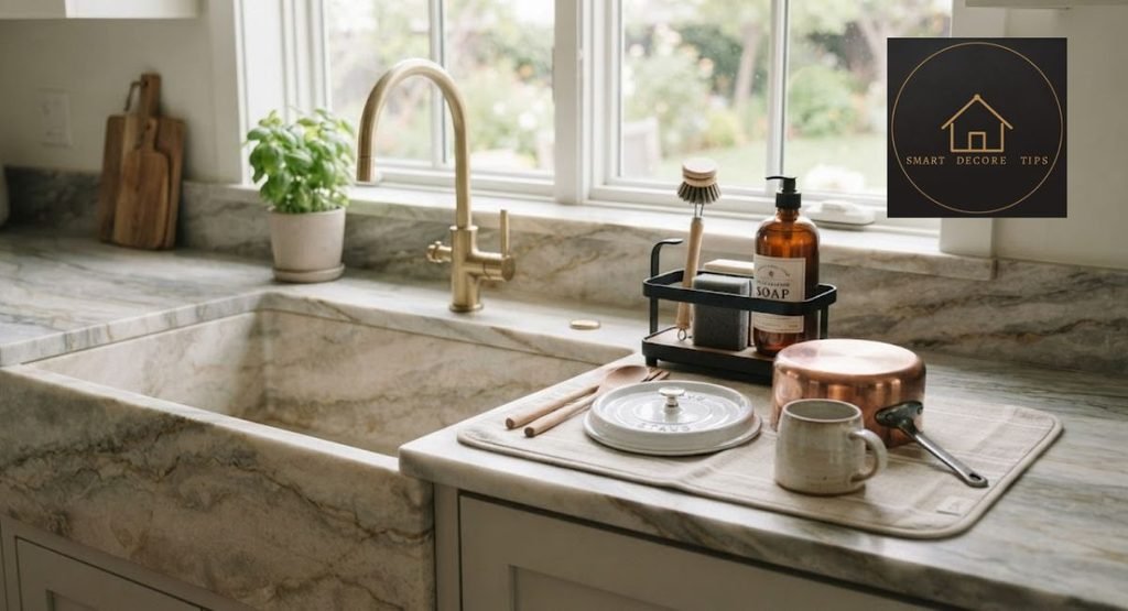 Kitchen Countertop Accessories: What Actually Protects Your Counters (2026) sink area accessories for quartzite countertop