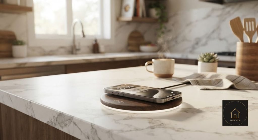 Smart countertop with built-in wireless phone charging