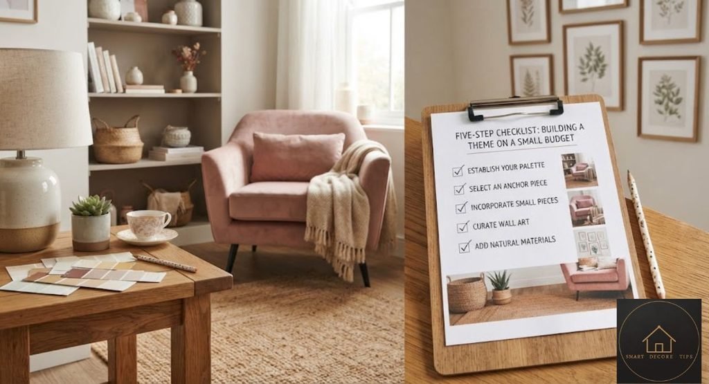 Home Decor Themes: How to Pick One That Isn't a Costume Five-step checklist for building a theme on a small budget: palette, anchor, small pieces, art, natural materials